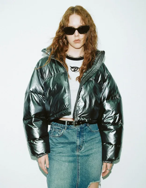 Stand Collar Straight Puffer Jacket sold by Urban Revivo