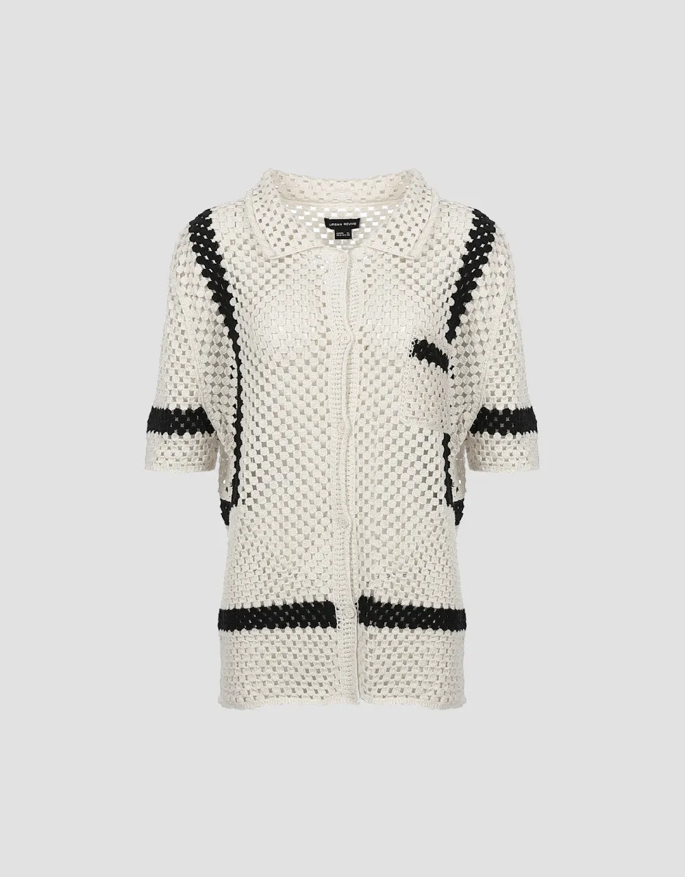 Pointelle Lapel Knitted Cardigan sold by Urban Revivo product image thumbnail 2
