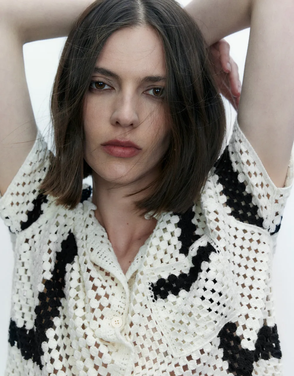 Pointelle Lapel Knitted Cardigan sold by Urban Revivo product image thumbnail 5