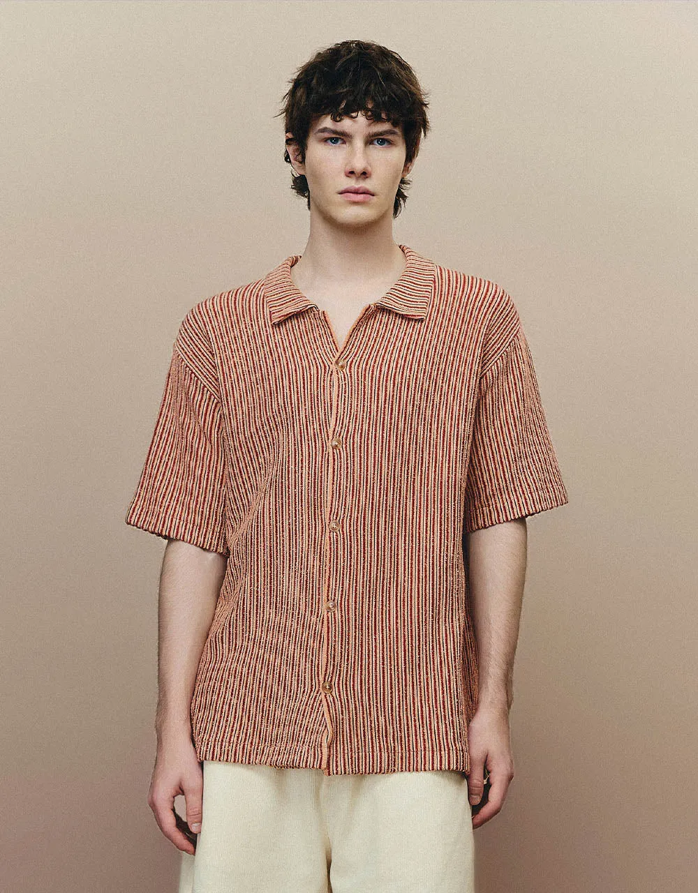 Lapel Knitted T-Shirt sold by Urban Revivo