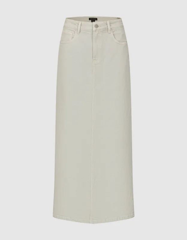 Straight Midi Denim Skirt sold by Urban Revivo