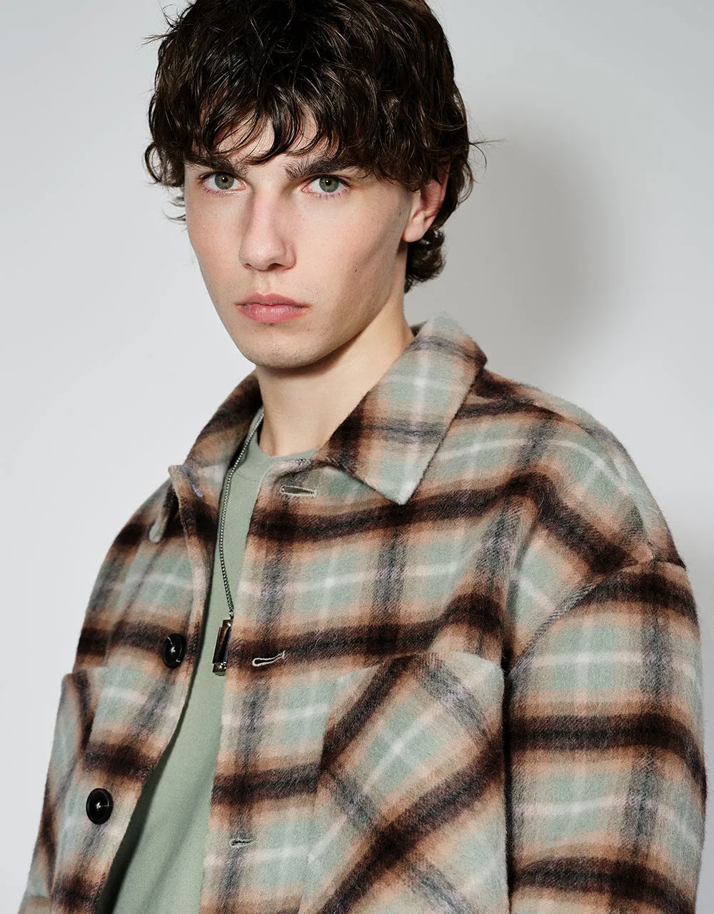Plaid Straight Wool Blend Jacket sold by Urban Revivo product image thumbnail 5