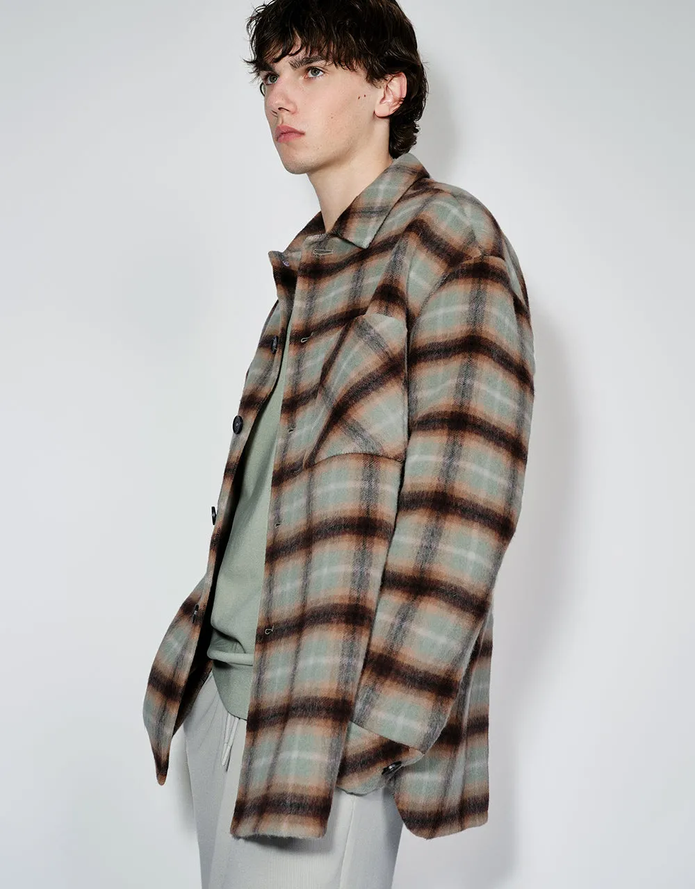 Plaid Straight Wool Blend Jacket sold by Urban Revivo product image thumbnail 3