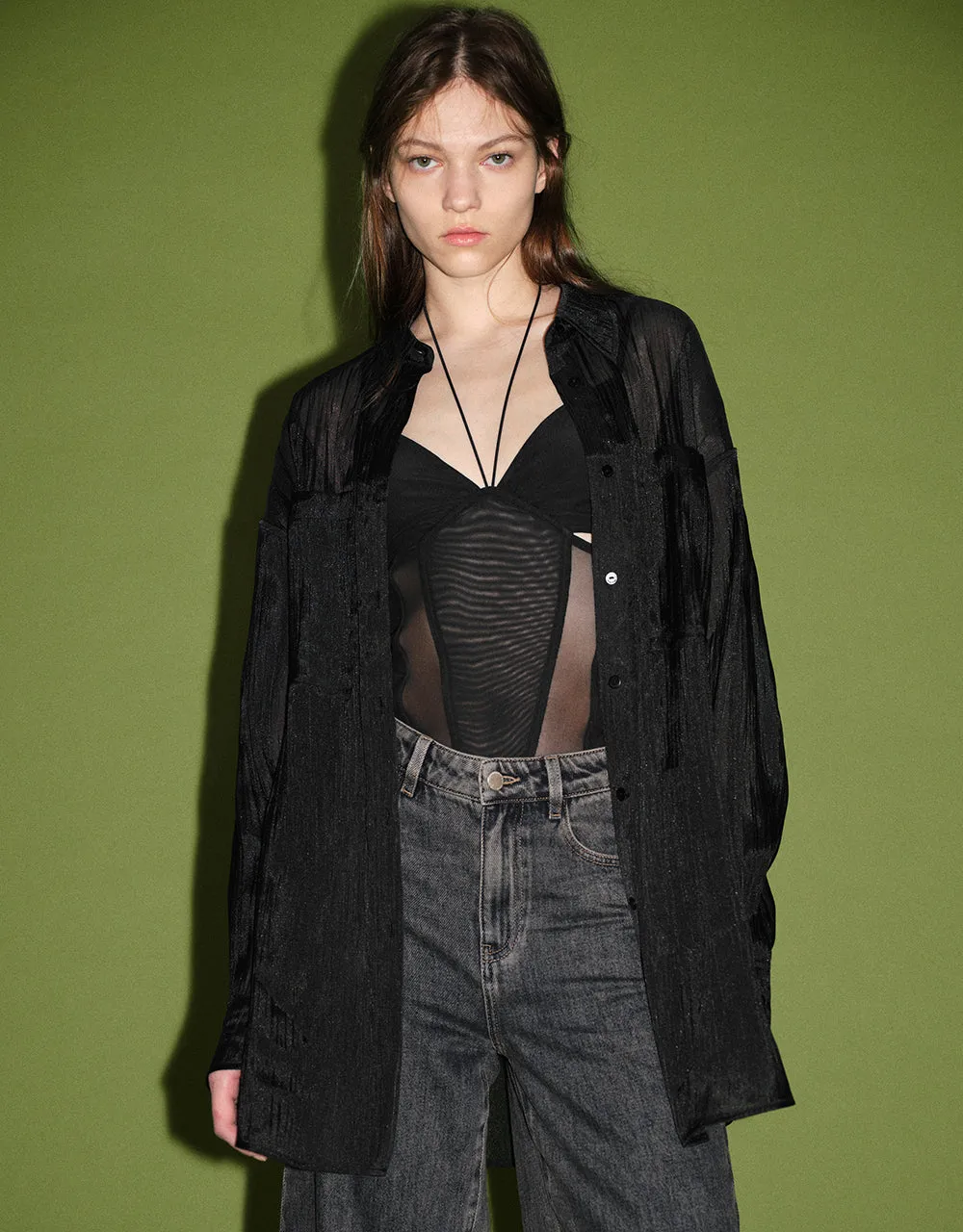 Halter Neck Cut-Out Bodysuit sold by Urban Revivo