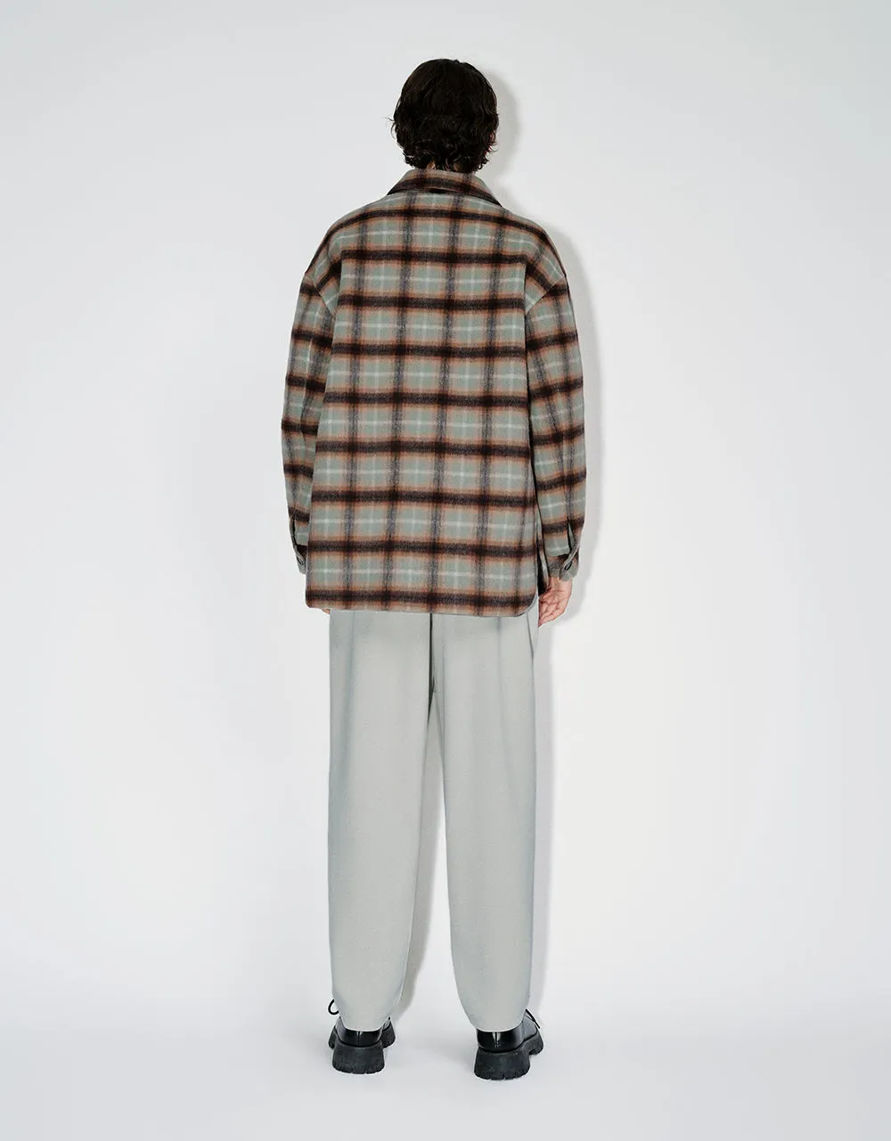 Plaid Straight Wool Blend Jacket sold by Urban Revivo product image thumbnail 4