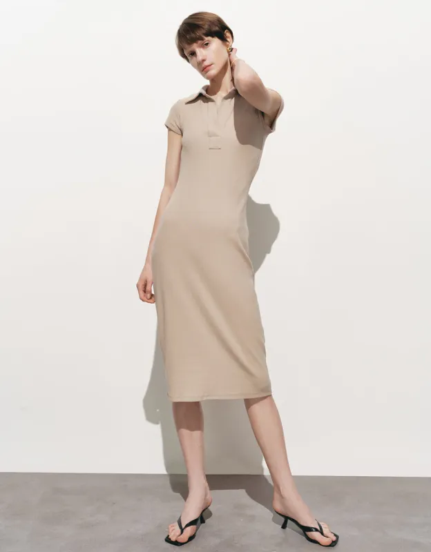 Lapel Skinny Dress sold by Urban Revivo