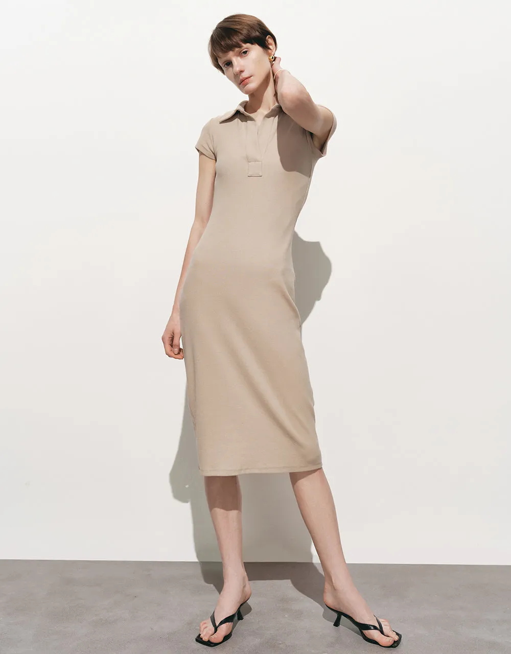 Lapel Skinny Dress sold by Urban Revivo