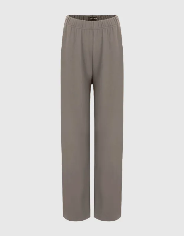 Elastic Waist Straight Pants sold by Urban Revivo