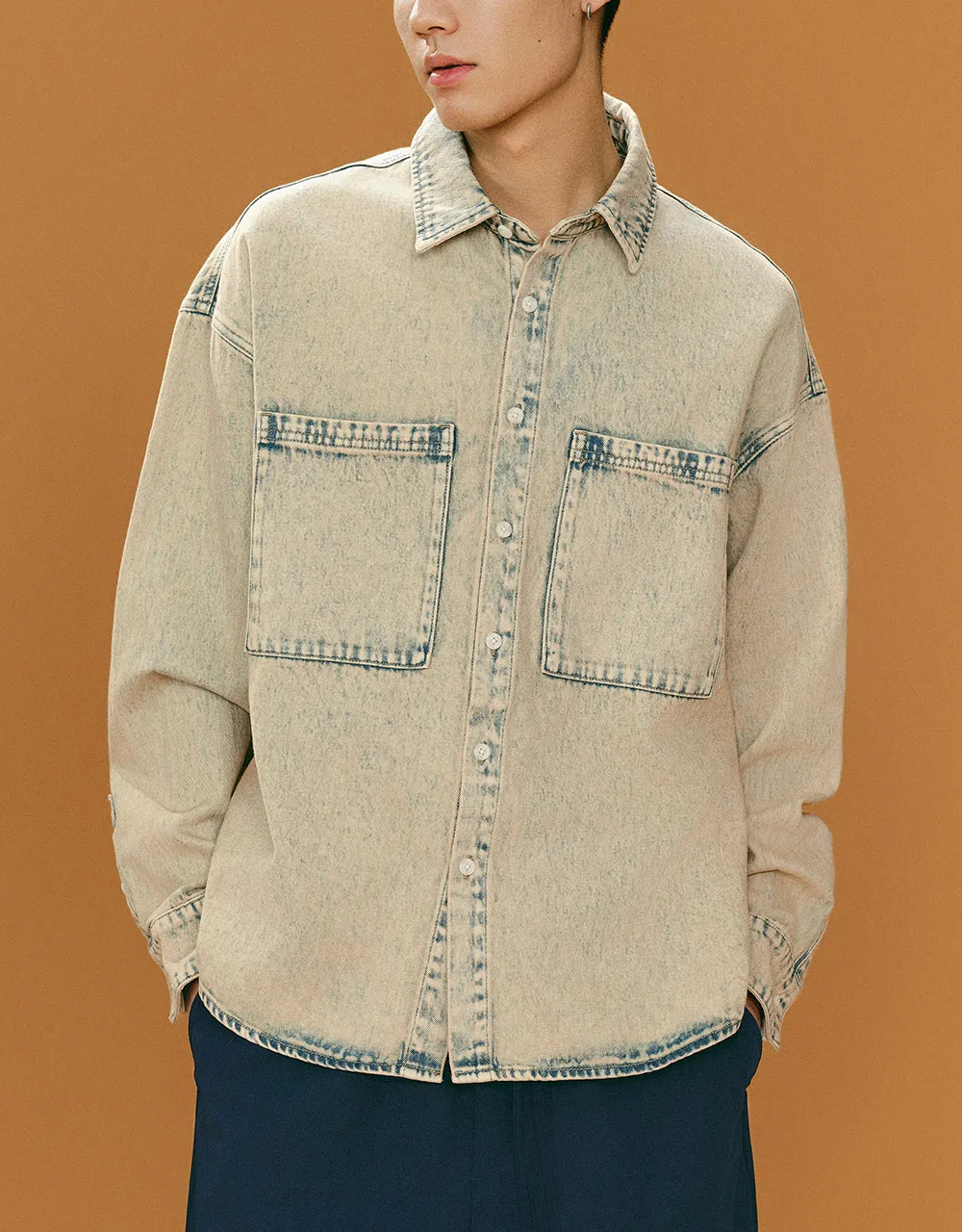 Button Up Denim Shirt sold by Urban Revivo product image thumbnail 2