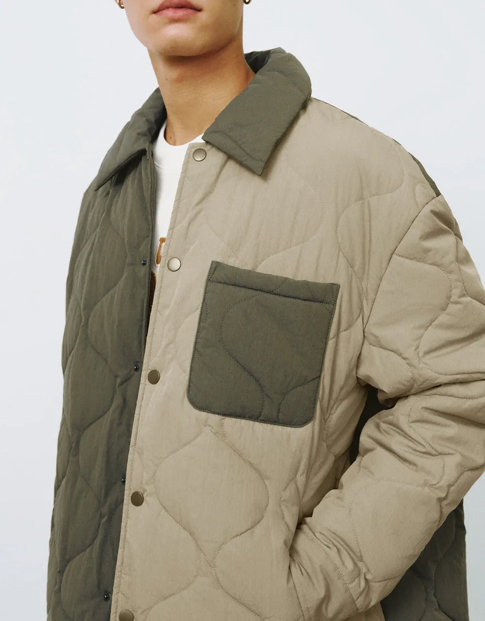 Two Toned Straight Padded Coat sold by Urban Revivo product image thumbnail 5