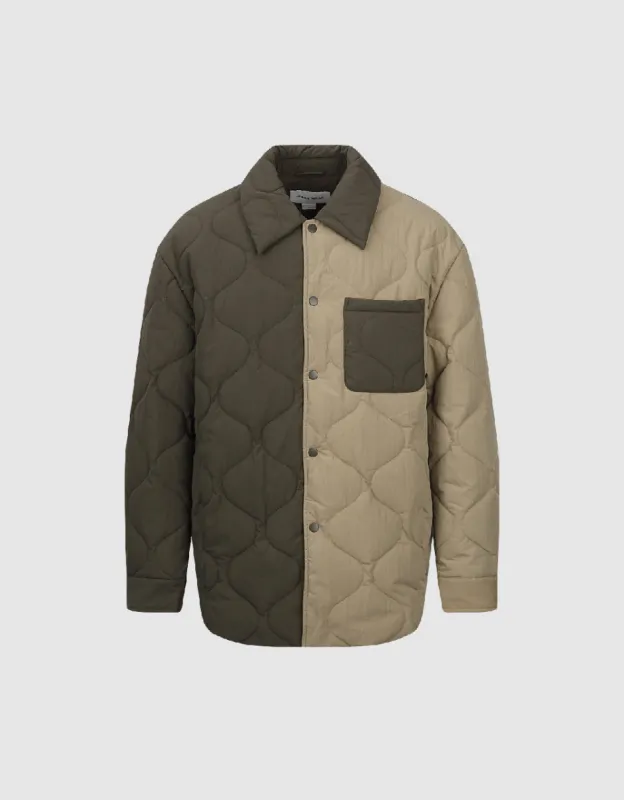 Two Toned Straight Padded Coat sold by Urban Revivo