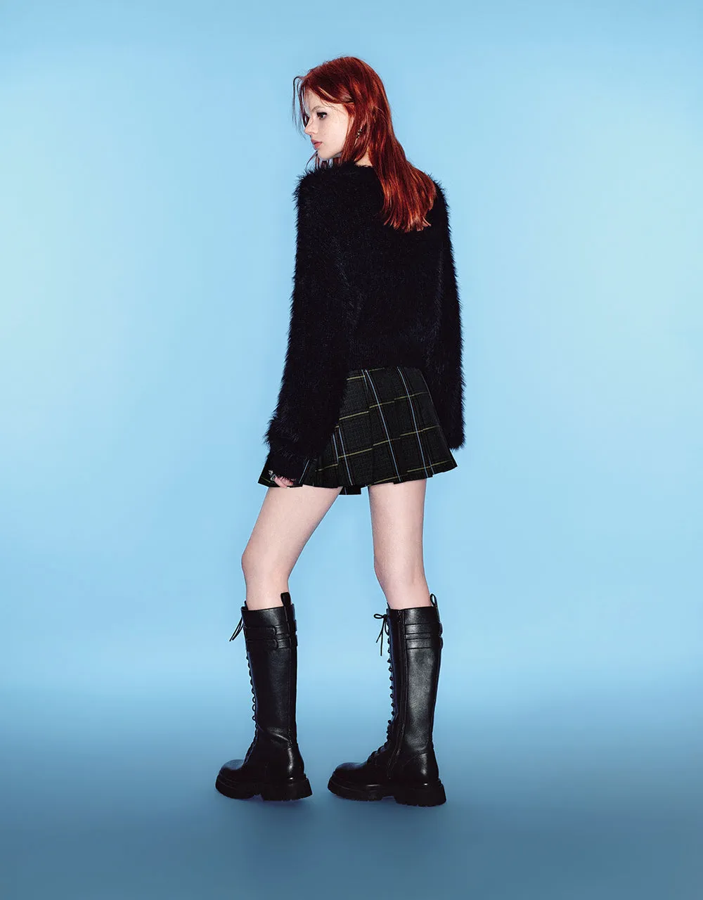 Furry Knitted Cardigan With Flower Buttons sold by Urban Revivo product image thumbnail 5