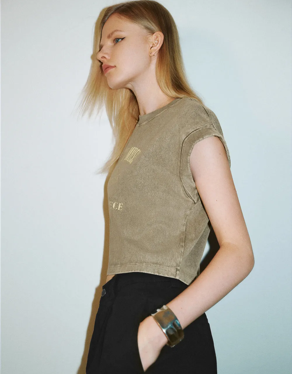 Printed Crew Neck Tank Top sold by Urban Revivo product image thumbnail 3