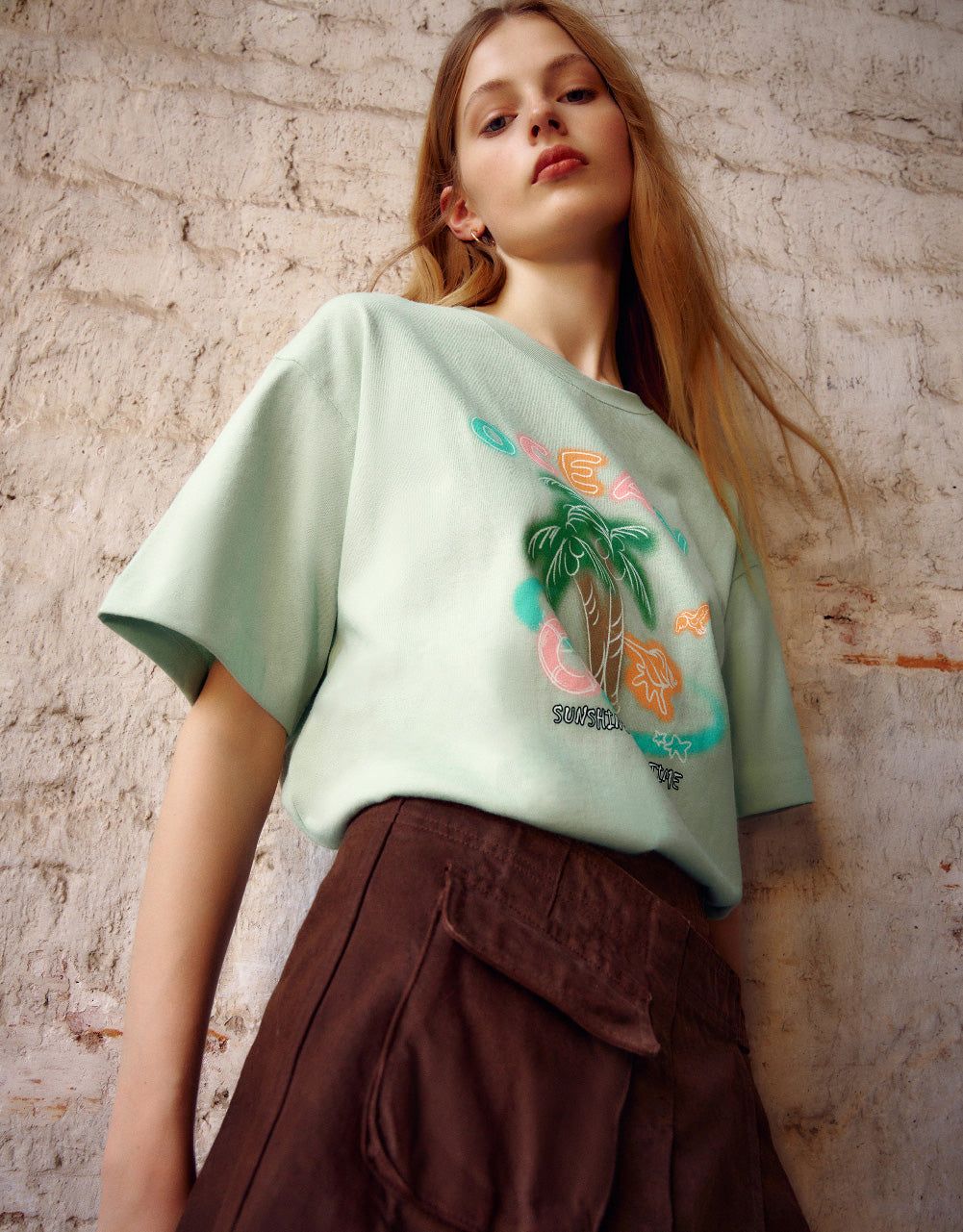 Coconut Tree Printed Crew Neck T-Shirt sold by Urban Revivo product image thumbnail 3