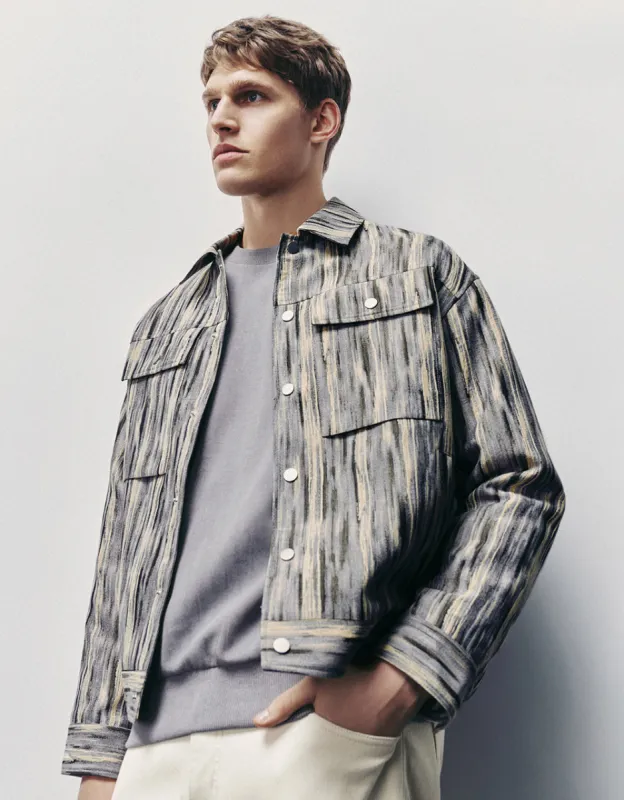 Printed Loose Straight Jacket sold by Urban Revivo