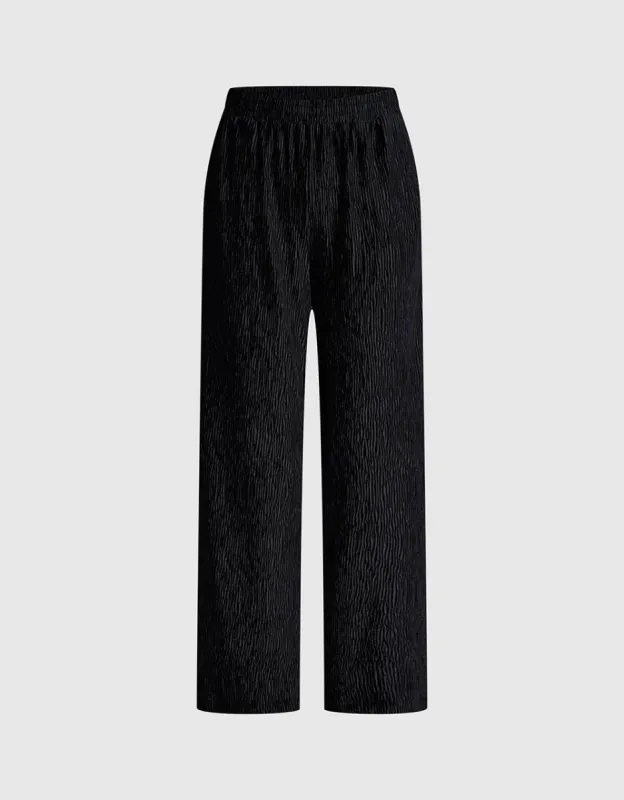 Elastic Waist Wide-Leg Pants sold by Urban Revivo