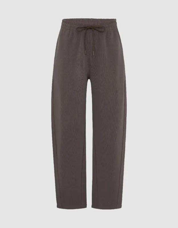 Drawstring Waist Knitted Wide-Leg Pants sold by Urban Revivo