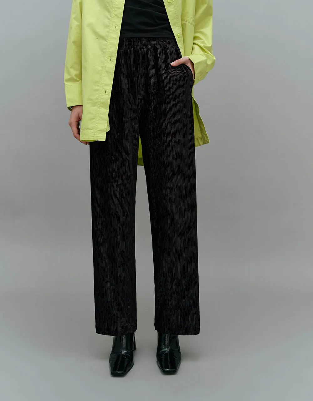 Elastic Waist Wide-Leg Pants sold by Urban Revivo product image thumbnail 3