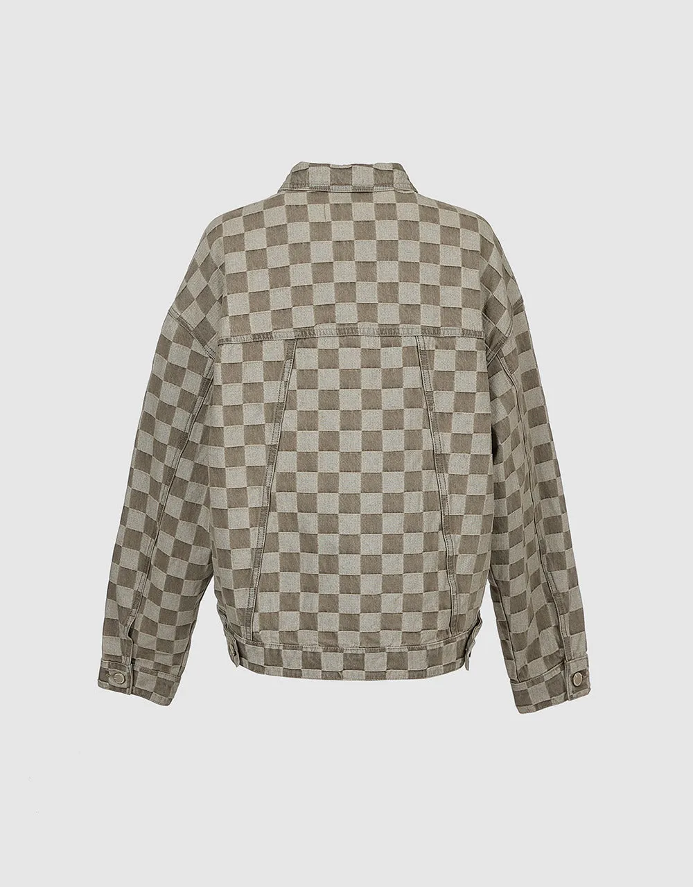 Checkered Denim Jacket sold by Urban Revivo product image thumbnail 4