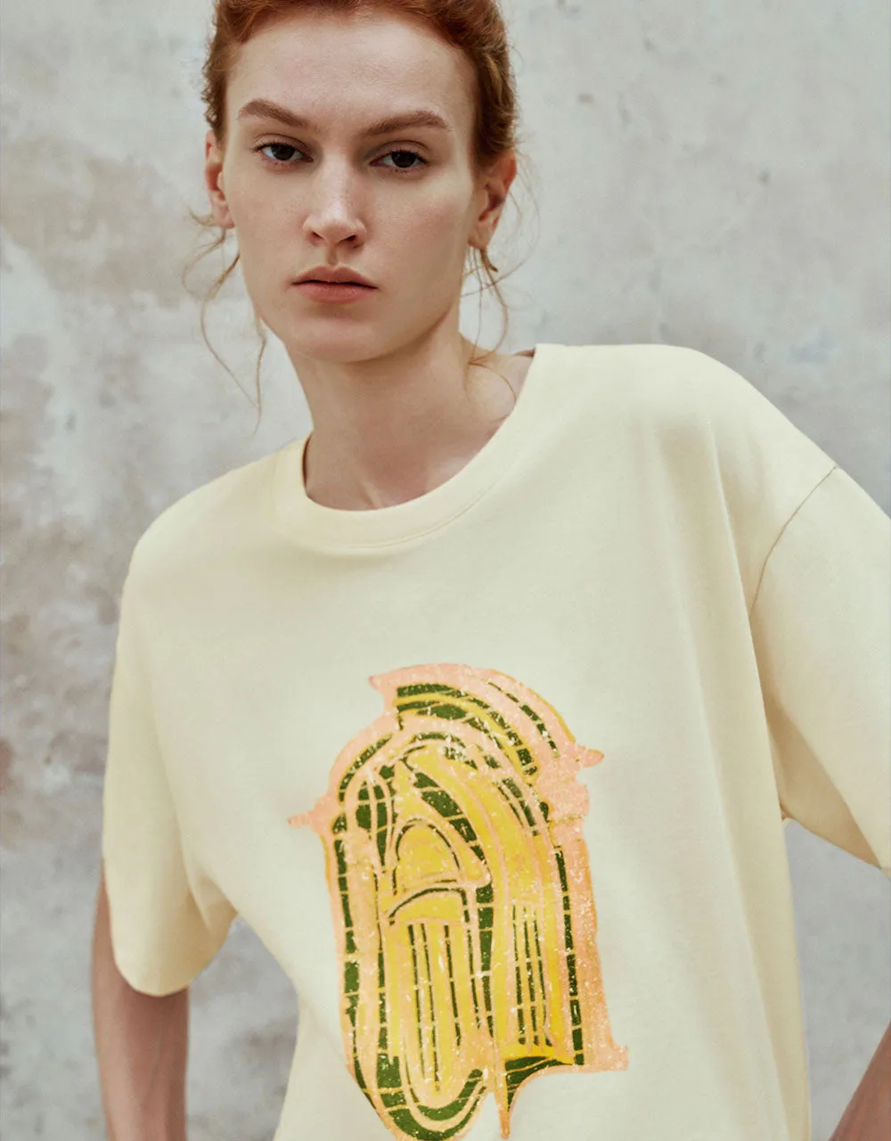 Printed Crew Neck Straight T-Shirt sold by Urban Revivo product image thumbnail 4