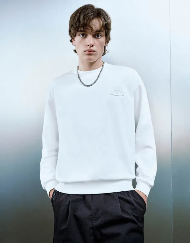 Dog Embossed Crew Neck Sweatshirt sold by Urban Revivo