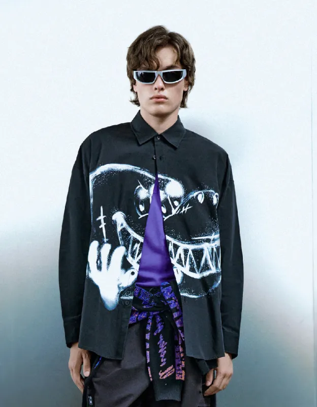 Cartoon Printed Oversized Shirt sold by Urban Revivo