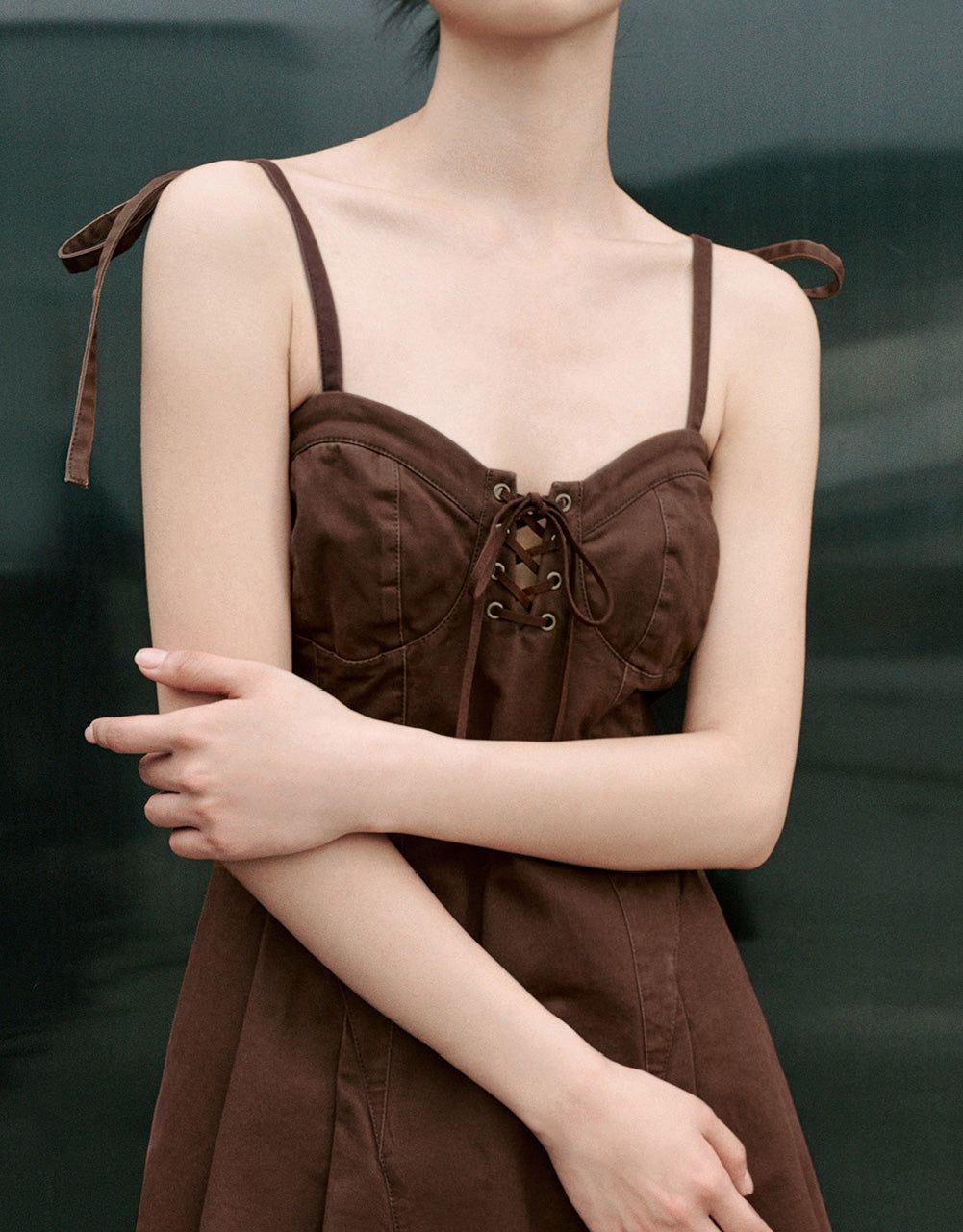 Lace Up Front Skater Dress sold by Urban Revivo product image thumbnail 5