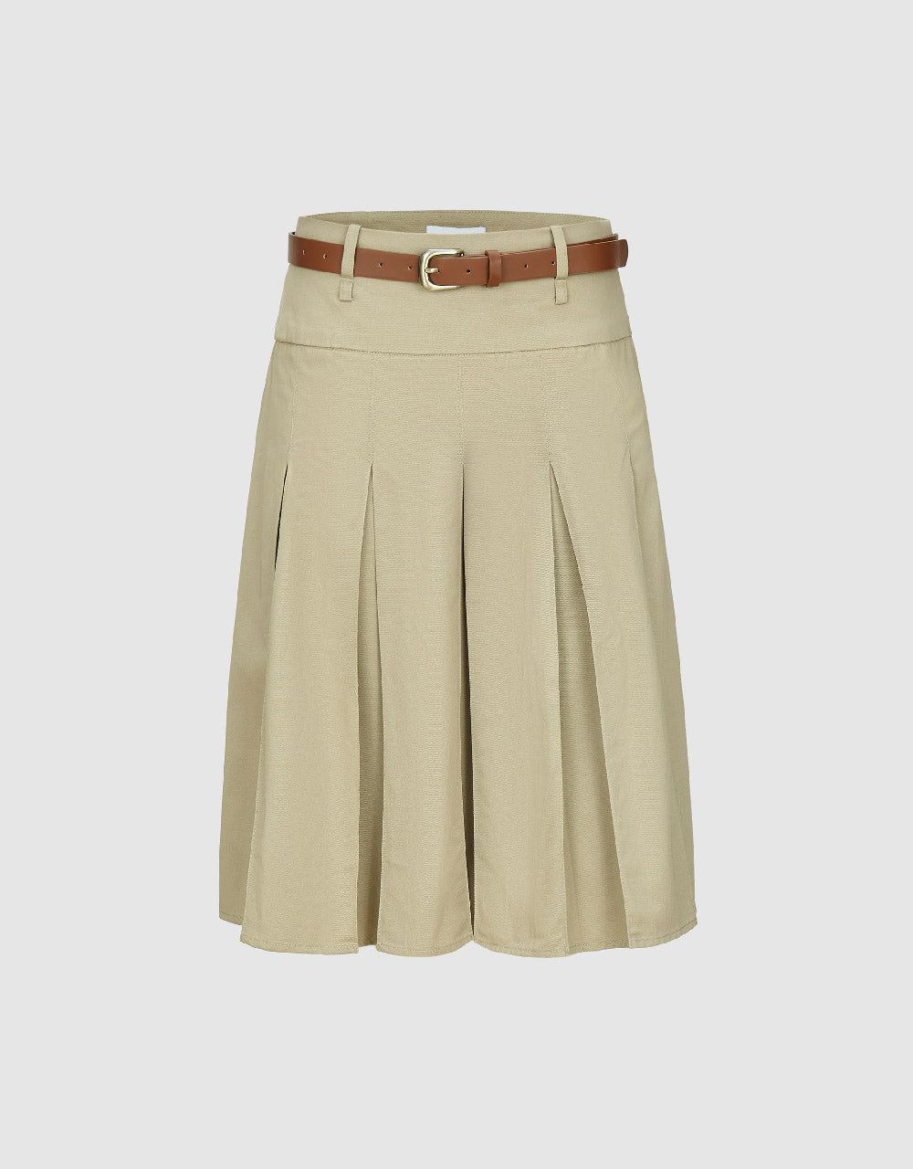 Pleated A-Line Skirt With Belt sold by Urban Revivo