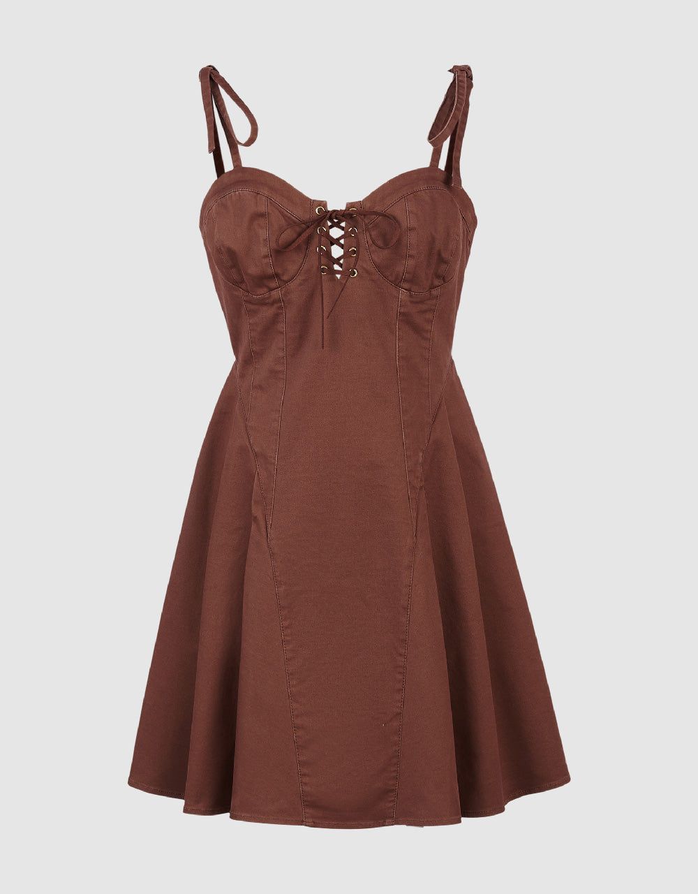 Lace Up Front Skater Dress sold by Urban Revivo