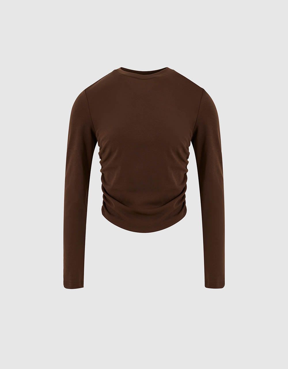 Ruched Crew Neck Knitted Loose T-Shirt sold by Urban Revivo