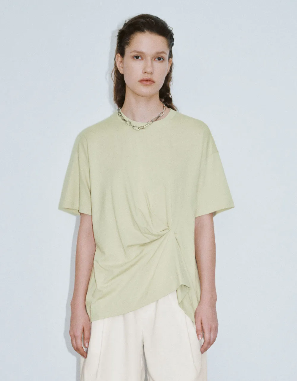 Drop Shoulder Sleeve Crew Neck Loose T-Shirt sold by Urban Revivo