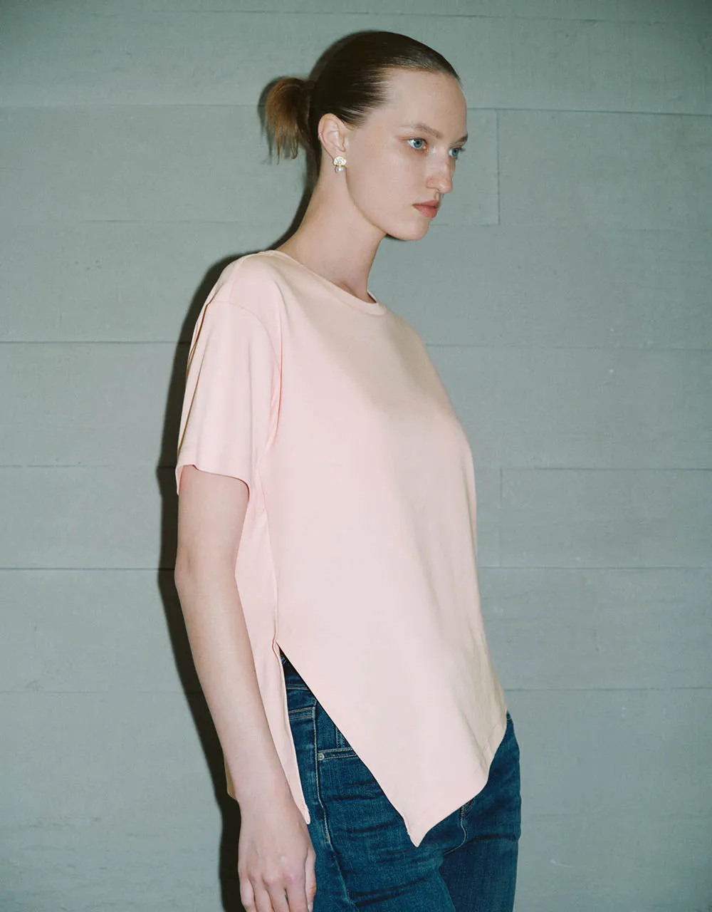 Asymmetric Hem Crew Neck Knitted T-Shirt sold by Urban Revivo product image thumbnail 3