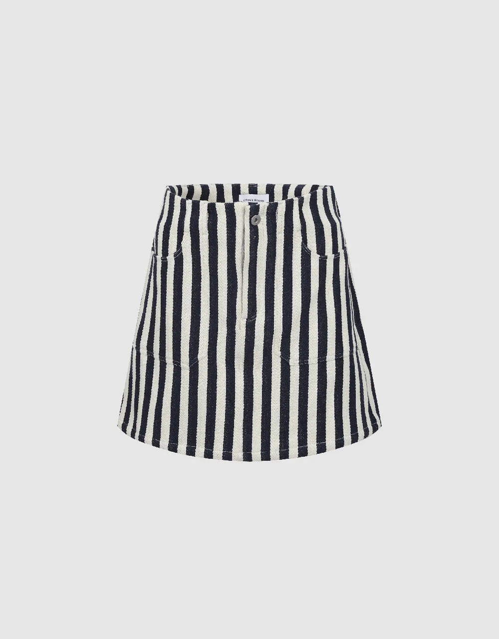 Striped Mini A-Line Skirt sold by Urban Revivo