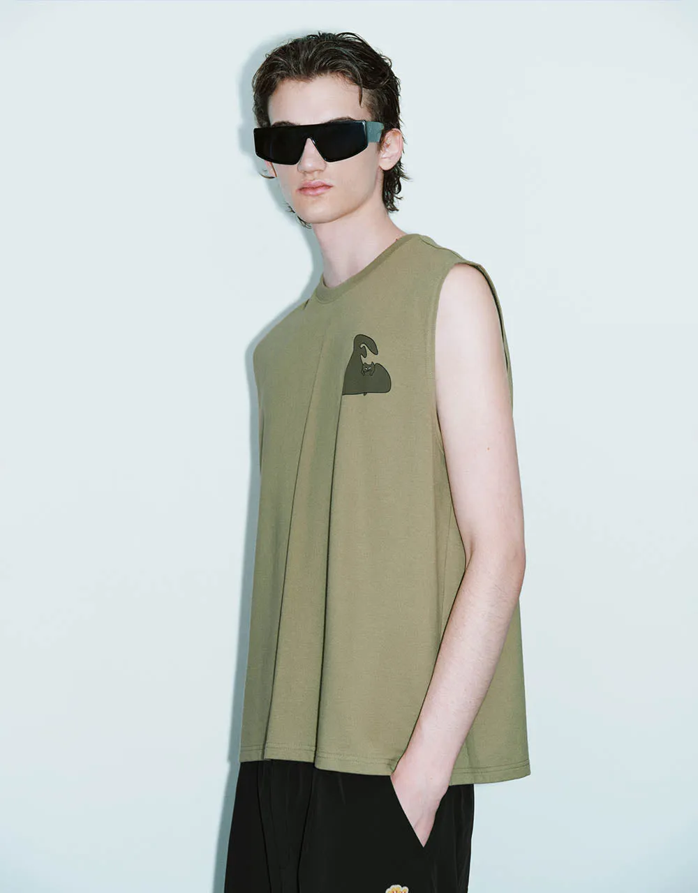 Printed Crew Neck Loose Tank Top sold by Urban Revivo product image thumbnail 3