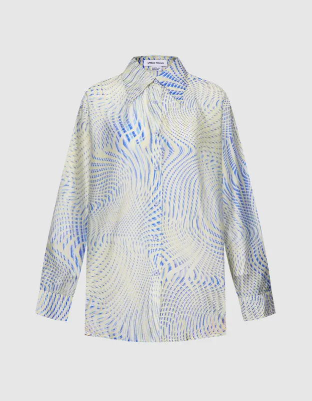 Abstract Print Button Up Shirt sold by Urban Revivo