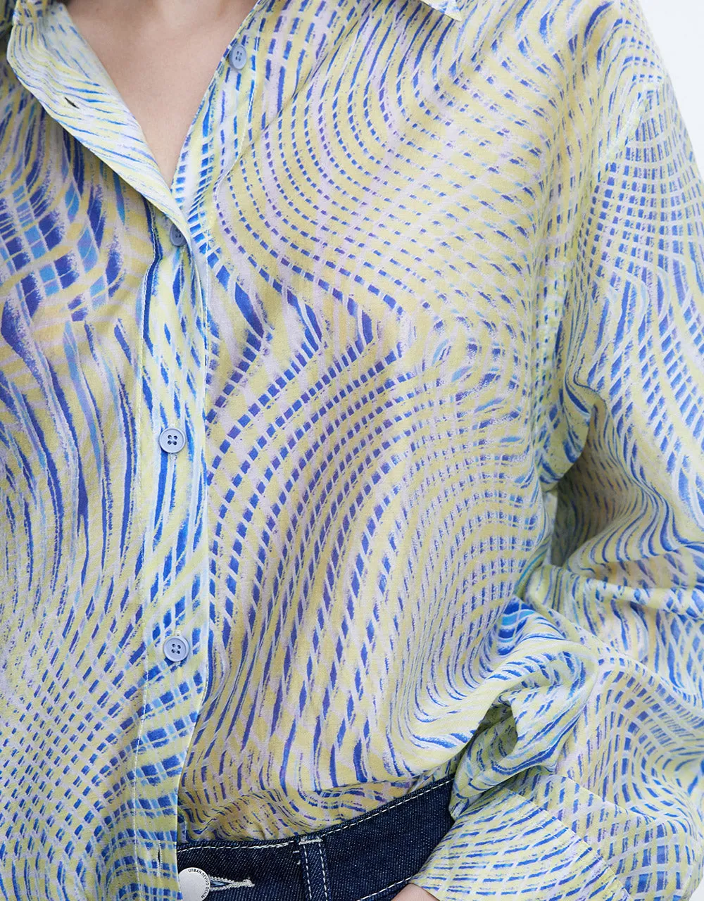 Abstract Print Button Up Shirt sold by Urban Revivo product image thumbnail 3