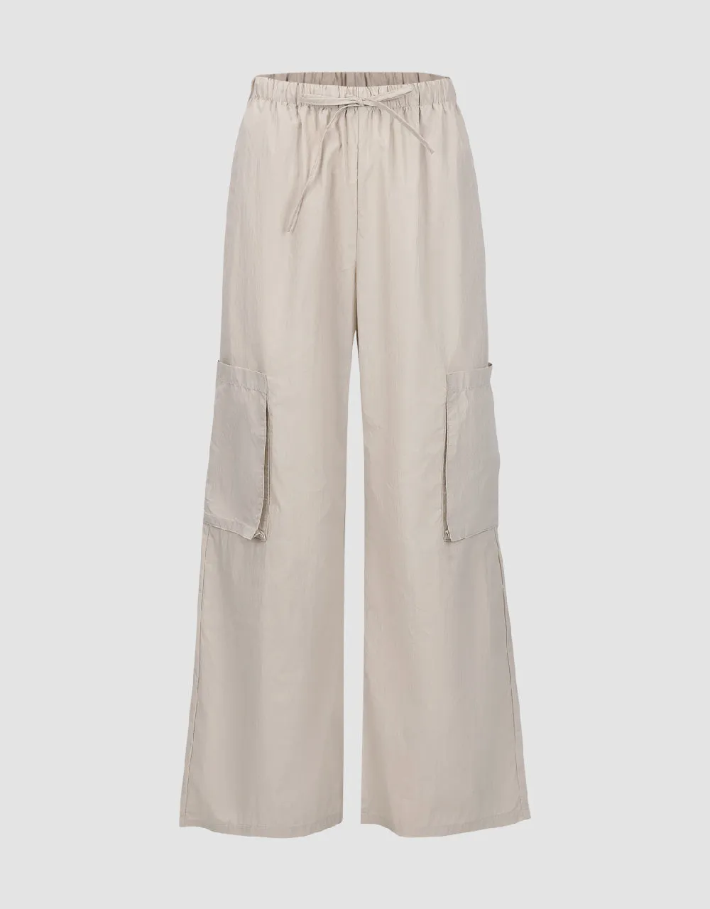 Drawstring Waist Wide-Leg Pants sold by Urban Revivo