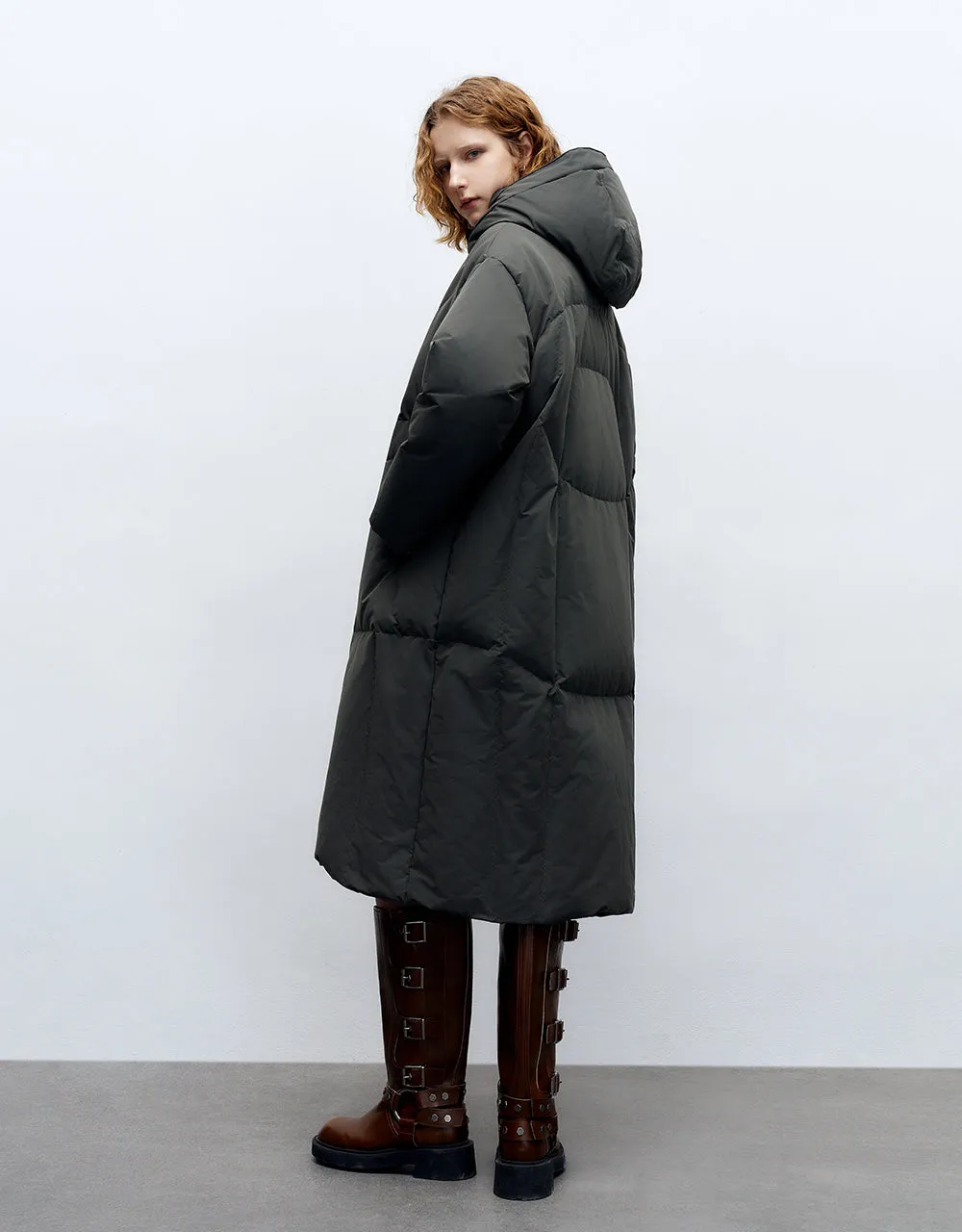 Drop Shoulder Sleeve Hooed Down Jacket sold by Urban Revivo product image thumbnail 4
