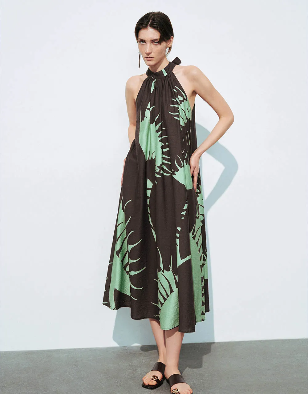 Sleeveless Halter Neck A-Line Dress sold by Urban Revivo