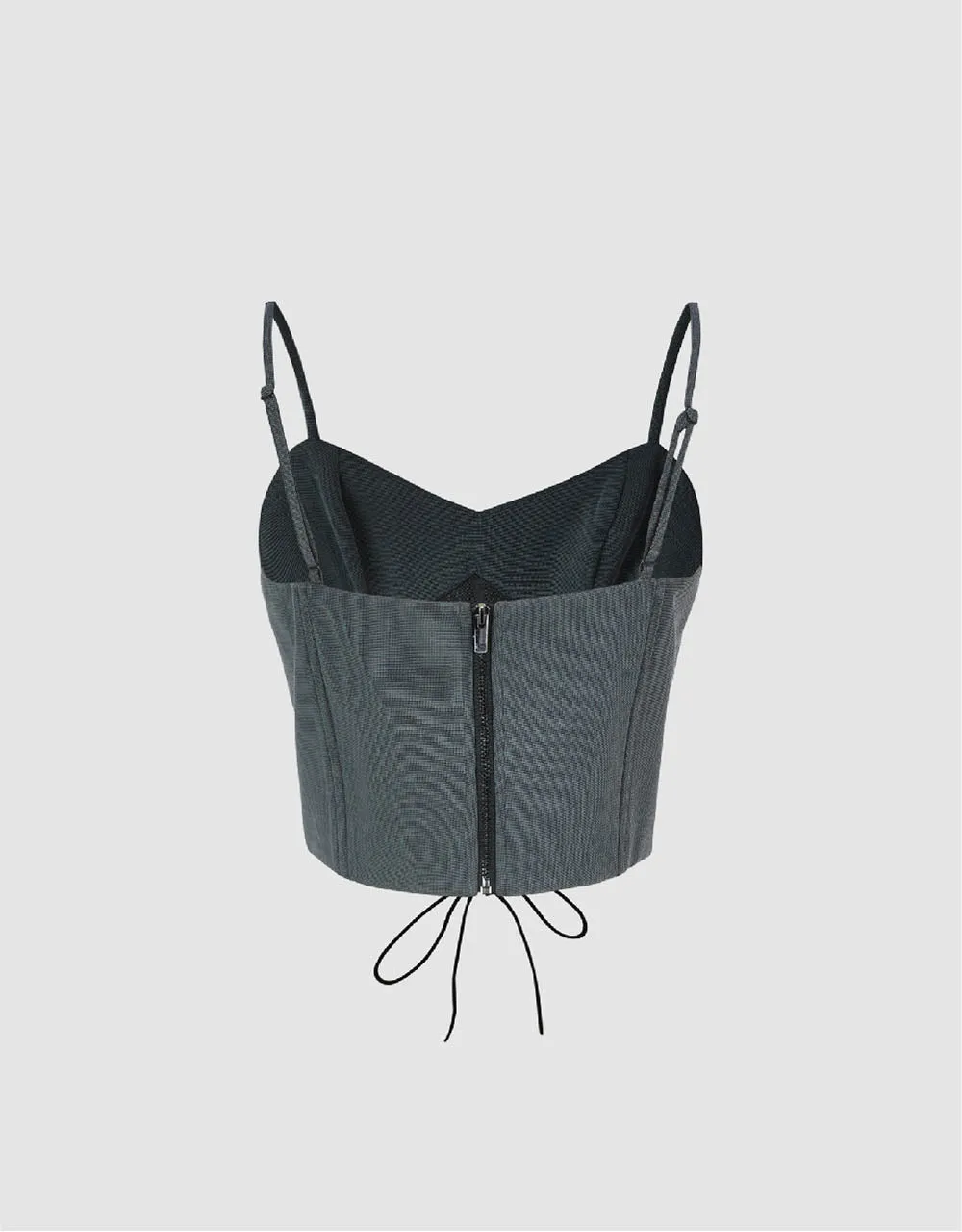 Lace Up Front Skinny Tank Top sold by Urban Revivo product image thumbnail 5