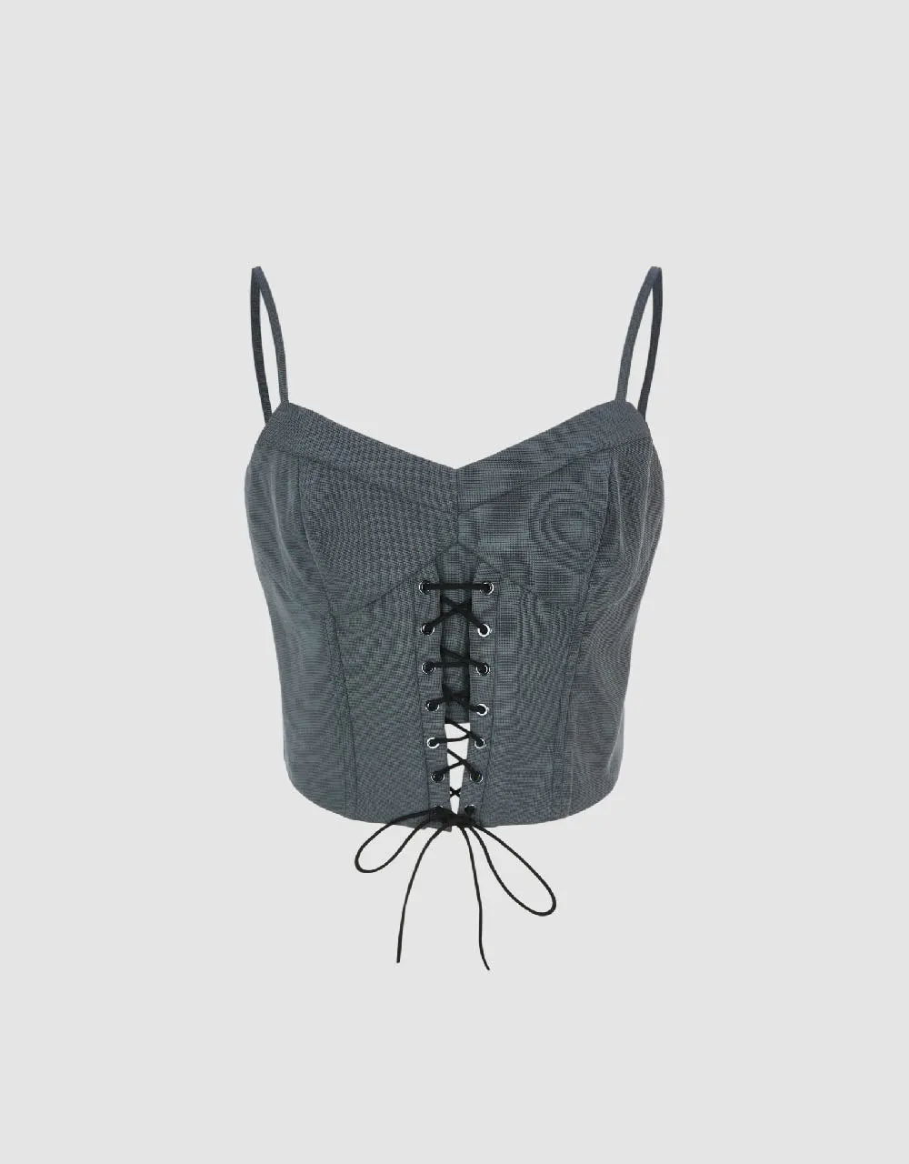 Lace Up Front Skinny Tank Top sold by Urban Revivo product image thumbnail 4