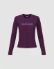 Letter Printed Crew Neck Skinny T-Shirt sold by Urban Revivo