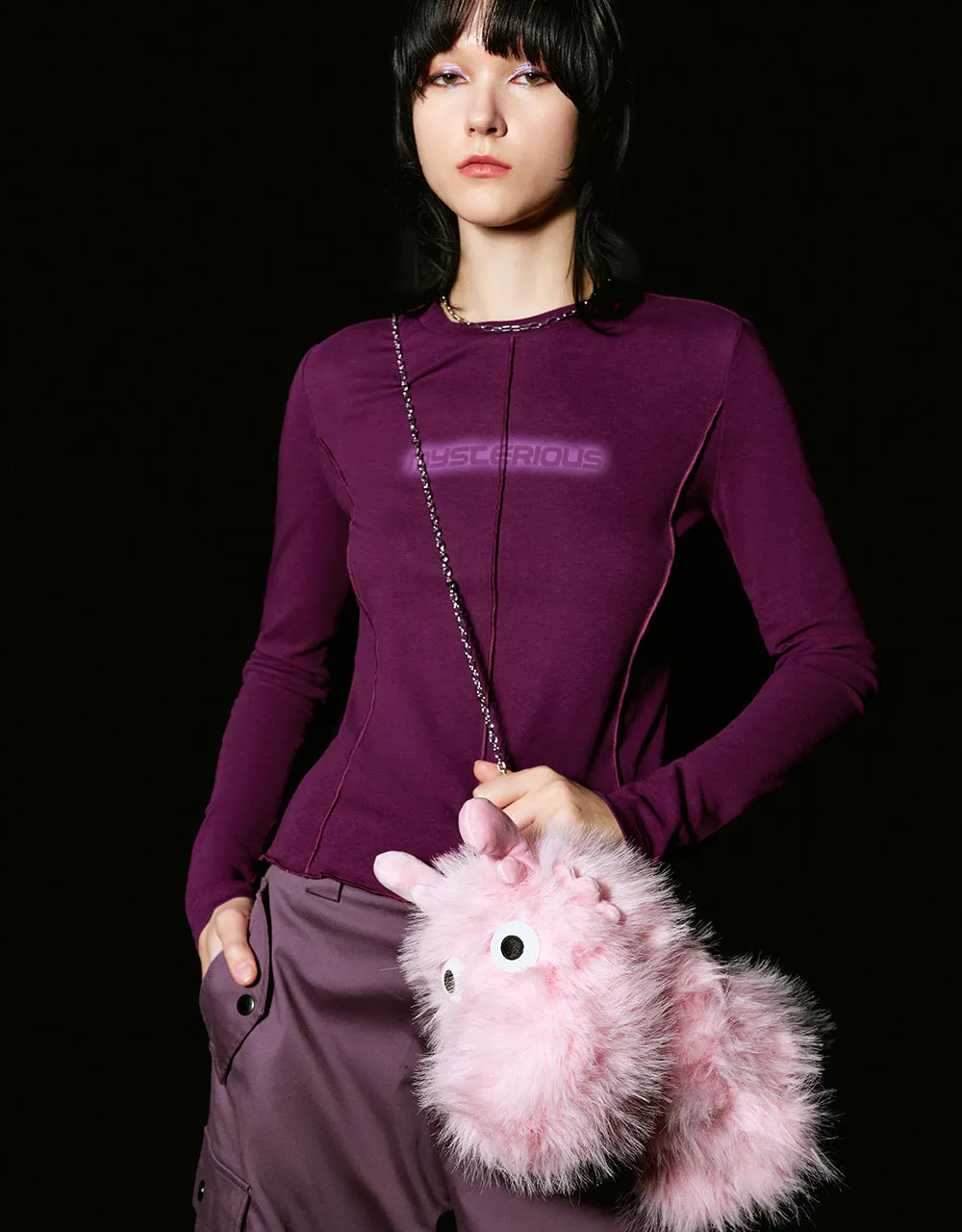 Letter Printed Crew Neck Skinny T-Shirt sold by Urban Revivo product image thumbnail 3