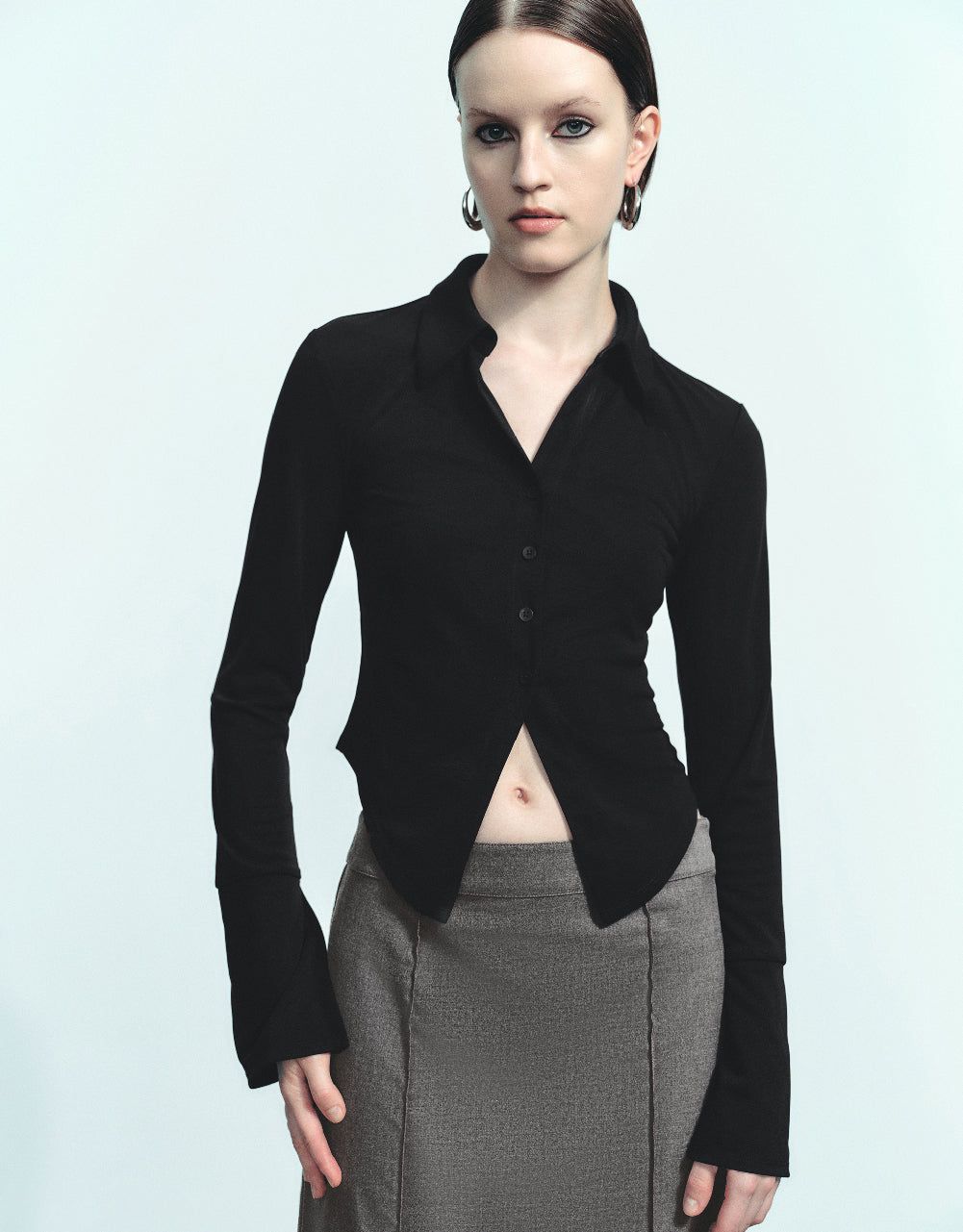 Button Up Skinny Shirt sold by Urban Revivo product image thumbnail 3