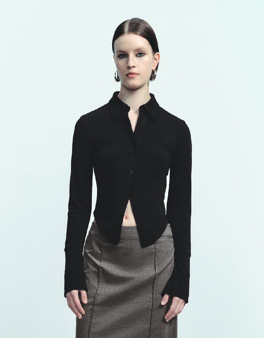 Button Up Skinny Shirt sold by Urban Revivo