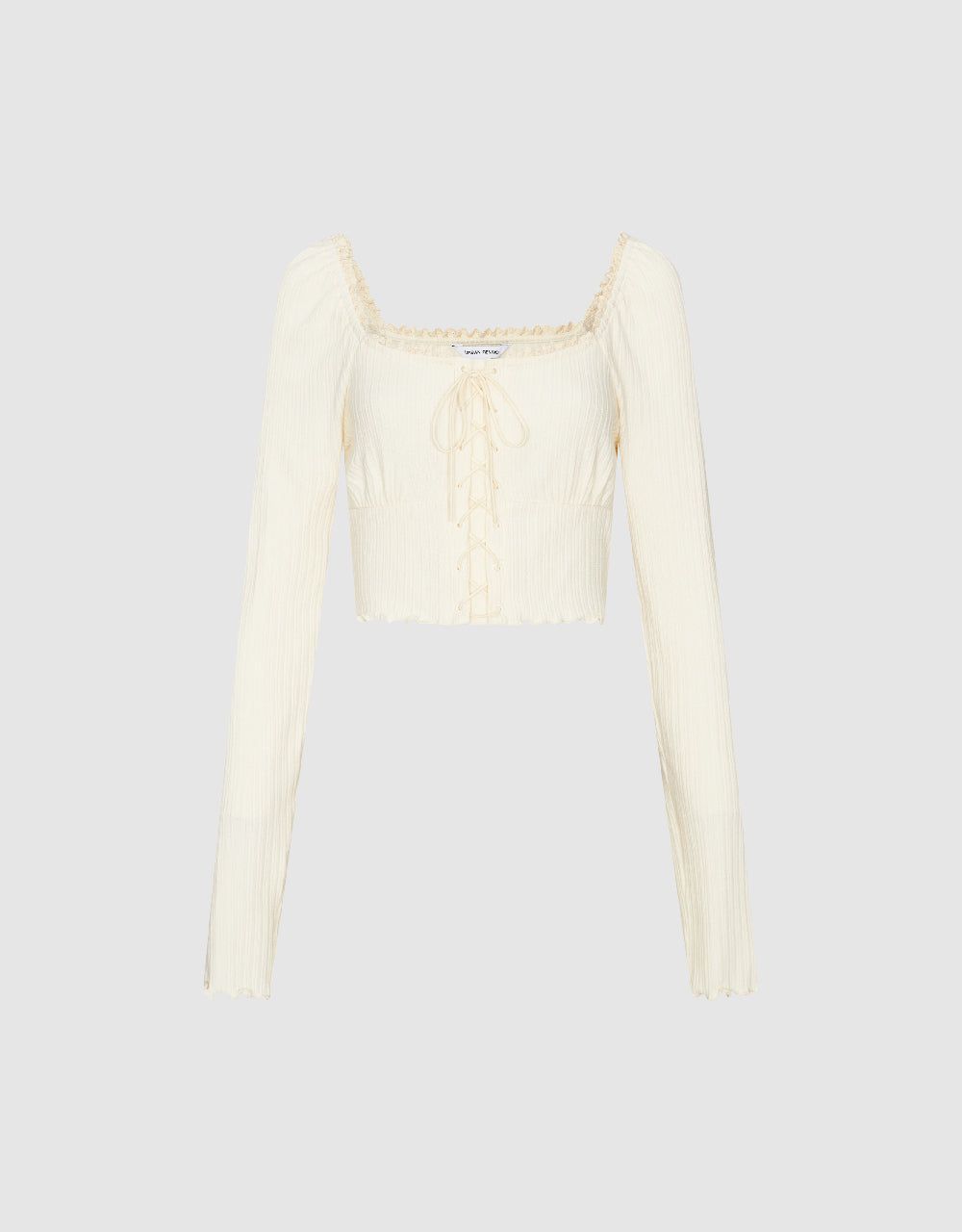 Lace Up Front Skinny T-Shirt sold by Urban Revivo product image thumbnail 2