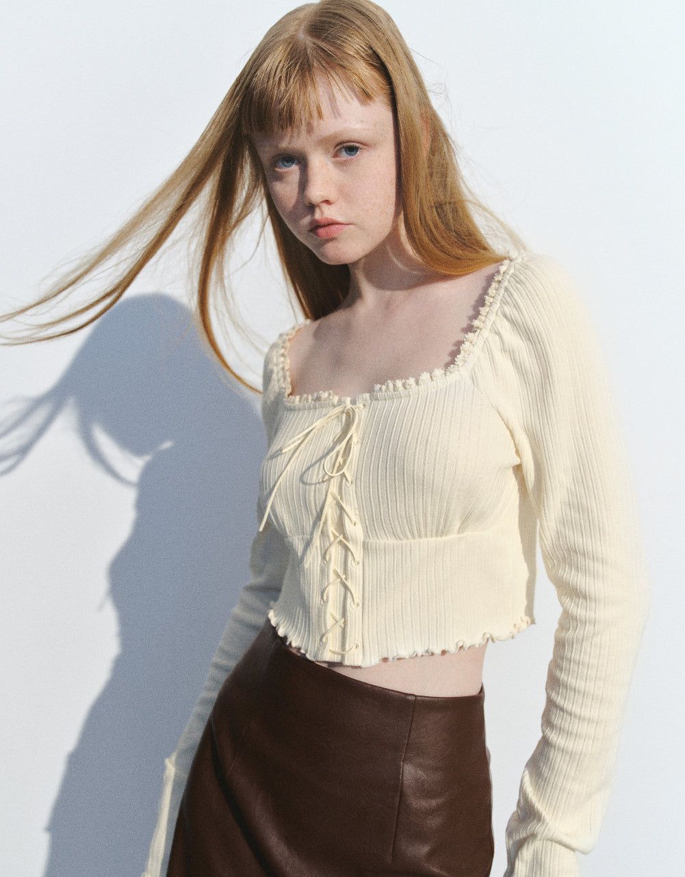 Lace Up Front Skinny T-Shirt sold by Urban Revivo product image thumbnail 3