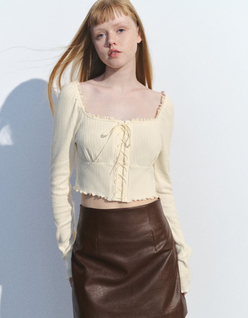 Lace Up Front Skinny T-Shirt sold by Urban Revivo