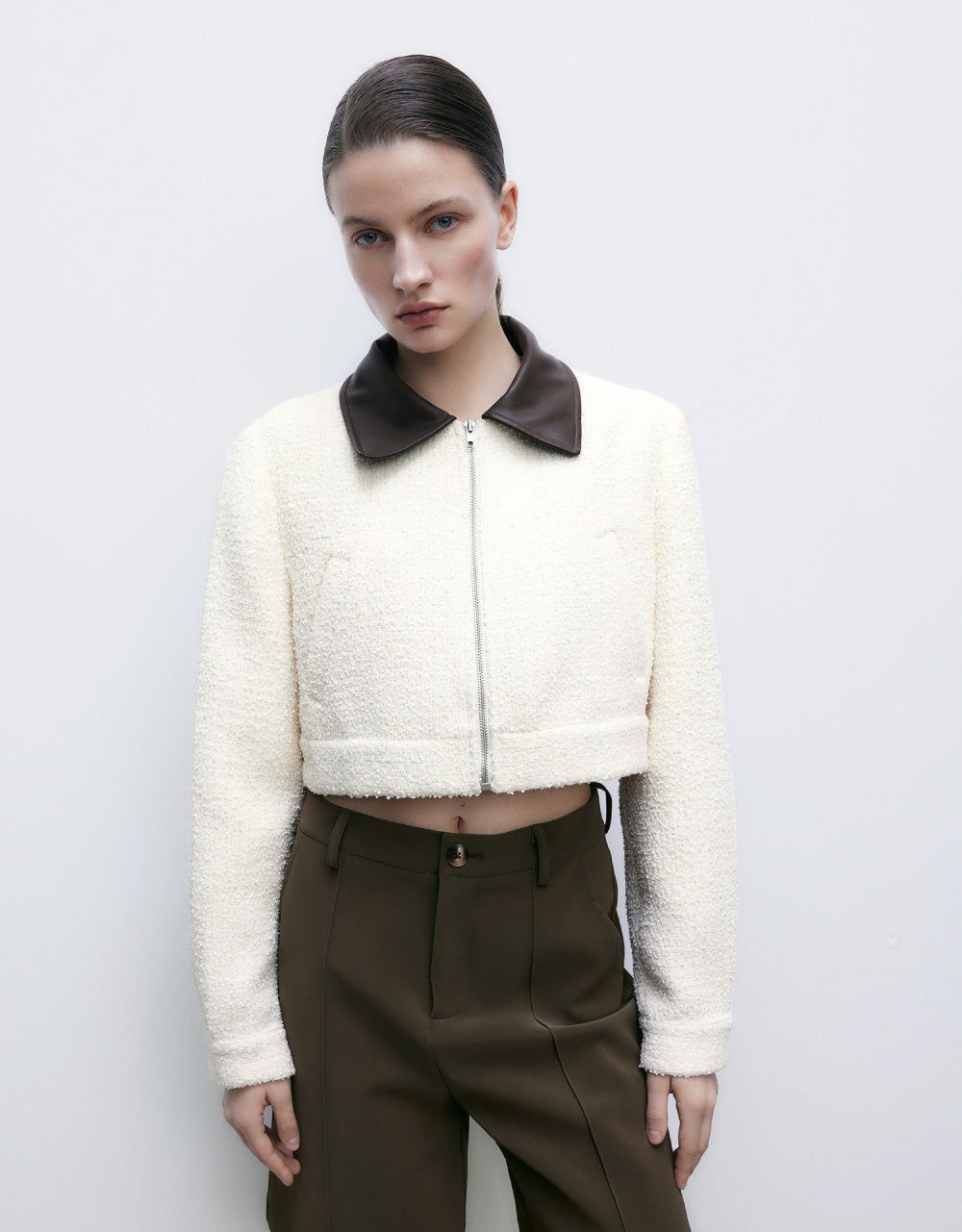 Zip Up Front Knitted Jacket sold by Urban Revivo