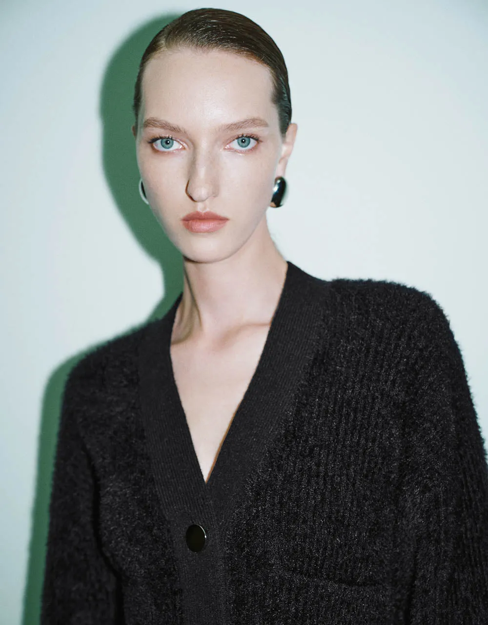 Furry V-Neck Knitted Cardigan sold by Urban Revivo product image thumbnail 5